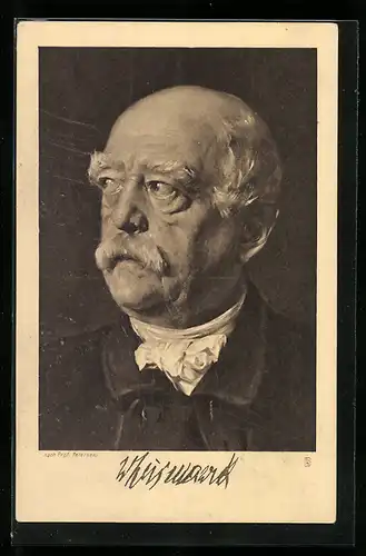 Künstler-AK Otto von Bismarck, Portrait des gealterten Reichskanzlers