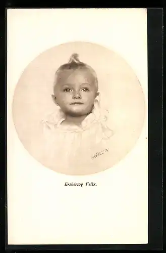 Künstler-AK Erzherzog Felix von Österreich im Kindesalter