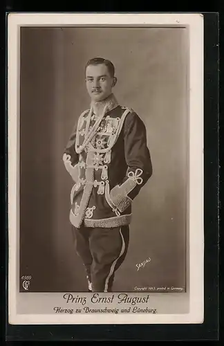 AK Ernst August Herzog von Braunschweig in Husarenuniform