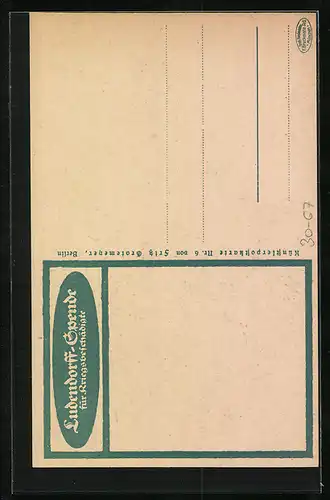 AK Ludendorffspende für Kriegsbeschädigte, Soldat bei der Aussaat