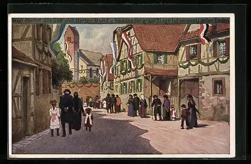 Künstler-AK Paul Hey: Nun danken alle Gott