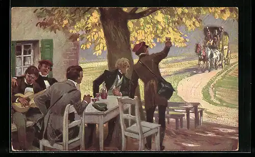 Künstler-AK Paul Hey: Volkslied Was kommt dort von der Höh