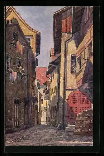 Künstler-AK Lindau im Bodensee, Citronengässele