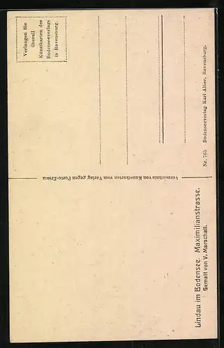 Künstler-AK Lindau i. B., Maximilianstrasse mit Gasthaus