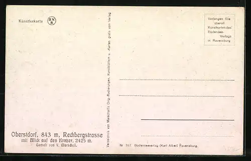 Künstler-AK Vinzenz Marschall: Oberstdorf, Häuser in der Rechbergstrasse