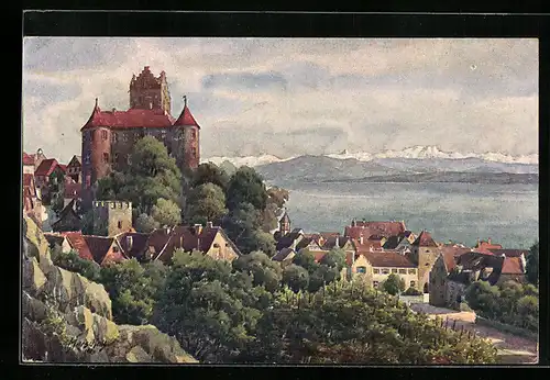 Künstler-AK Vinzenz Marschall: Meersburg, Schloss Meersburg am Bodensee