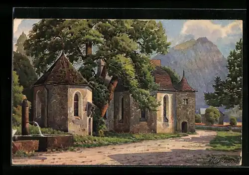 Künstler-AK Oberstdorf, Wallfahrtskapellen St. Loretto