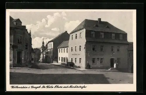 AK Wolkenstein i. Erzgeb., Dr. Külz Platz mit Marktstrasse