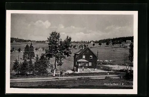 AK Mühlleithen i. V., Ortspartie an der Strasse