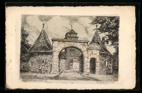 AK Rothenburg o. T., Blick durch das Rödertor