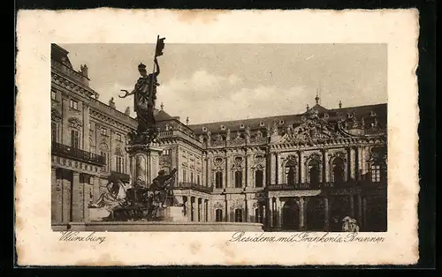 AK Würzburg, Residenz mit Frankonia-Brunnen