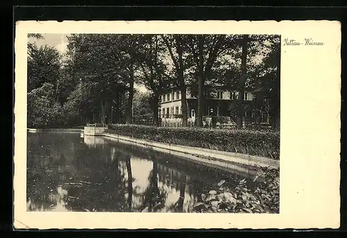 AK Zittau-Weinau, Ortspartie am Wasser