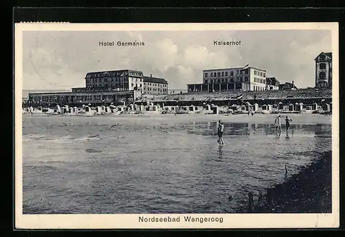 AK Wangeroog, Hotel Germania und Kaiserhof am Strand