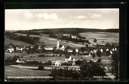 AK Markt Langenneufnach /b. Schwabmünchen, Westansicht vom Oberdorf