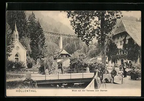 AK Höllenthal, Blick von der Terrasse zum Sternen