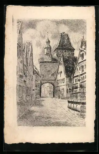 Künstler-AK Rothenburg a. d. Tauber, Markusturm