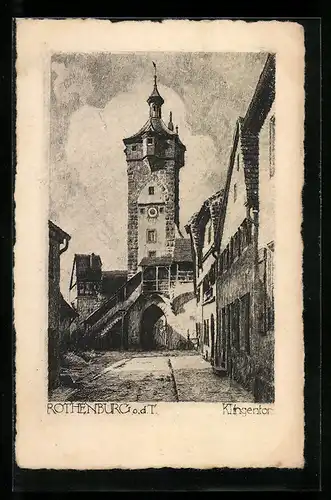 Künstler-AK Rothenburg o. d. T., Klingentor