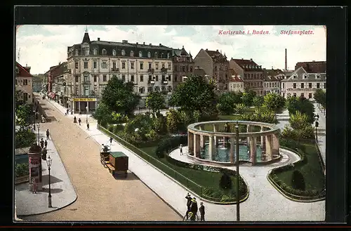 AK Karlsruhe i. Baden, Neue Markthalle am Stephansplatz