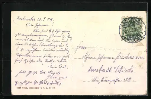 AK Karlsruhe i. Baden, Neue Markthalle am Stephansplatz