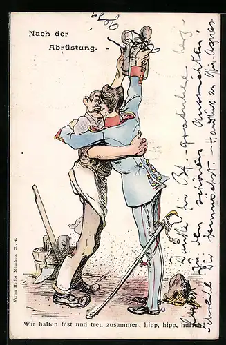 AK Soldat der Reserve und Wirt mit Bierkrügen