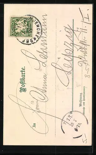 Lithographie München, Münchner Kindl mit Bierkrug und Rettich