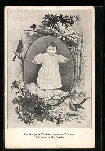 AK La chère petite Paulette surnommée Princesse fille de Mr et Mme Charlat, Blindes Mädchen