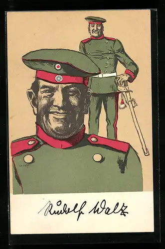 AK Soldaten in Uniform, Der Schwalanscher in Text- und Notenzeilen