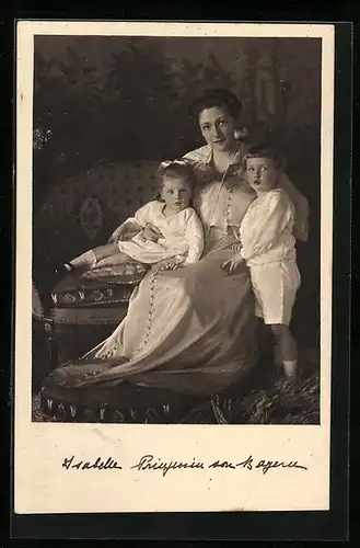 AK Prinzessin Anabelle von Bayern mit Sohn und Tochter