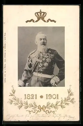 AK Prinzregent Luitpold von Bayern in Uniform, 1821-1901
