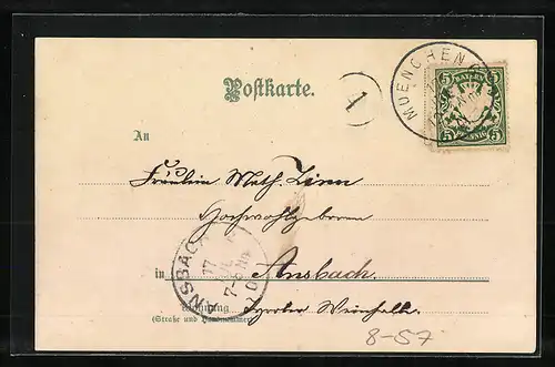 Lithographie München, Münchner Kindl mit Bierkrug