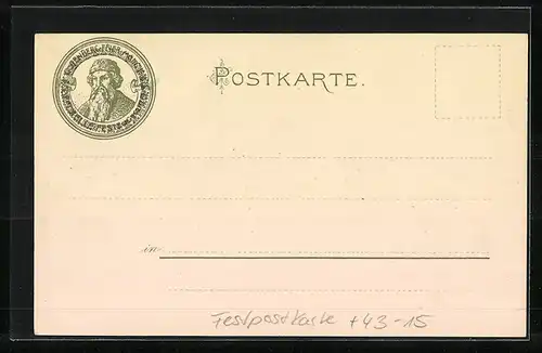 AK Mainz, Gutenberg-Feier 1900, Festpostkarte, Buchdruck, Der Halberstädter Dichterkreis