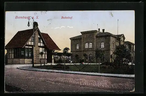 AK Bernburg a. S., Blick zum Bahnhof