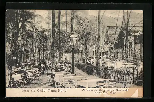 AK Berlin-Grunewald, Gasthaus Onkel Toms Hütte am Riemeistersee