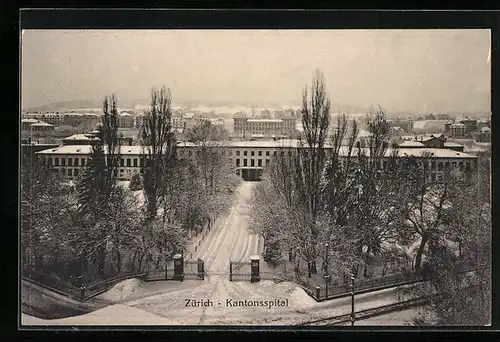 AK Zürich, Kantonsspital im Winter