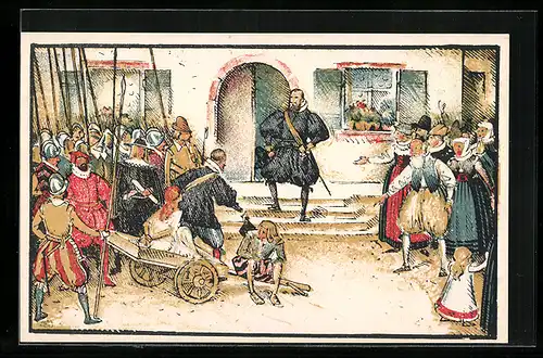 Künstler-AK Riehen, Wettstein und Riehen Festspiel zur 400 jährigen Vereinigungsfeier von Riehen und Basel 1923