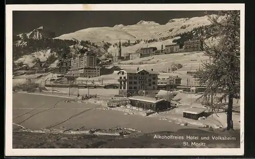AK St. Moritz, Alkoholfreies Hotel und Volksheim im Schnee