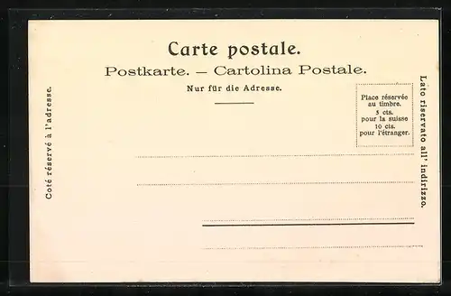 Lithographie Genève, Ortsansicht, Reklame für Suchard