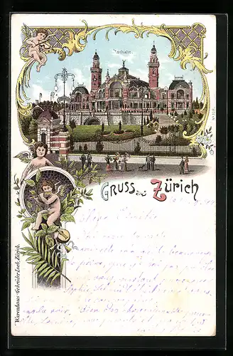 Lithographie Zürich, Partie an der Tonhalle