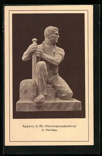 Künstler-AK Herisau, Das Wehrmannsdenkmal