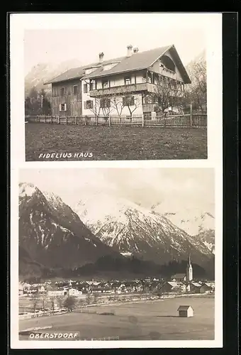 AK Oberstdorf, Gasthaus Zollhäusl, Ortsansicht