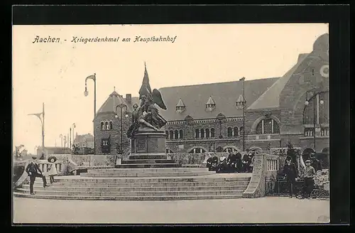 AK Aachen, Kriegerdenkmal am Hauptbahnhof