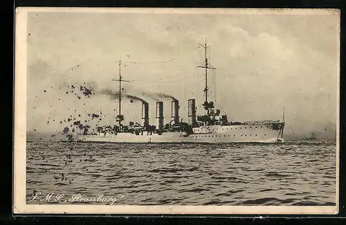 AK Kriegsschiff SMS Strassburg