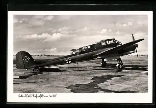 AK Focke-Wulf Nahaufklärer Fw 189, deutsches Kampfflugzeug, 