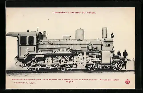 AK Locomotive Compund pour trains express des Chemins de fer de l`Etat Prussian, Eisenbahn