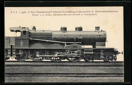 AK Eisenbahn, 2-C-1 3 /6 gek. 4 Zyl.-Heissdampf-Verbund-Schnellzug-Lokomotive der Reichseisenbahnen
