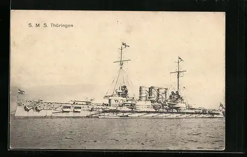 AK Kriegsschiff S.M.S. Thüringen, Schnellboot auf Backbord