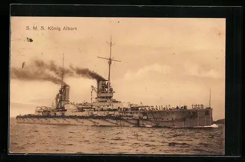 AK Kriegsschiff SMS König Albert