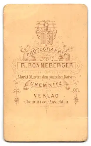 Fotografie R. Ronneberger, Chemnitz, Markt 16, Junger Herr im Anzug mit Fliege