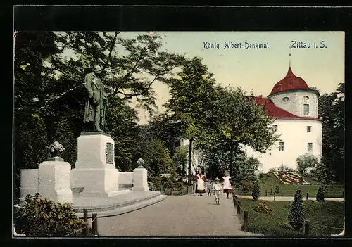 AK Zittau i. S., König Albert-Denkmal