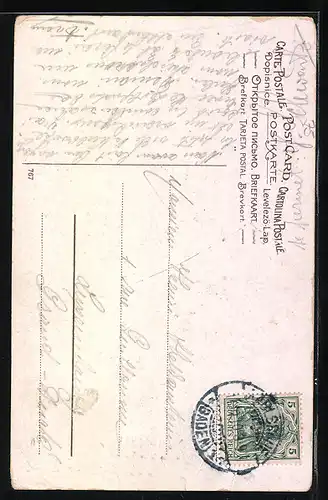 AK Karlsruhe, Partie am Gasthaus Moninger